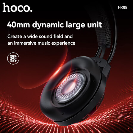 หูฟังเกมมิ่ง HOCO HK85 ดอกลำโพง 40MM ไมโครโฟน HD ถอดออกได้ แต่งไฟ RGB สายแจ็ค USB ยาว 2 เมตร_2